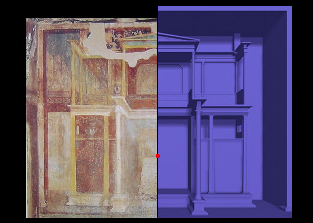 3d 'stage set' viewed with 'regular' perspective from the front image