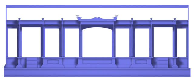 3d 'stage set' symmetrical construction image