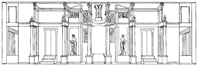 Alan Little's hypothetical reconstruction of the Crypotporticus stage. 3d image